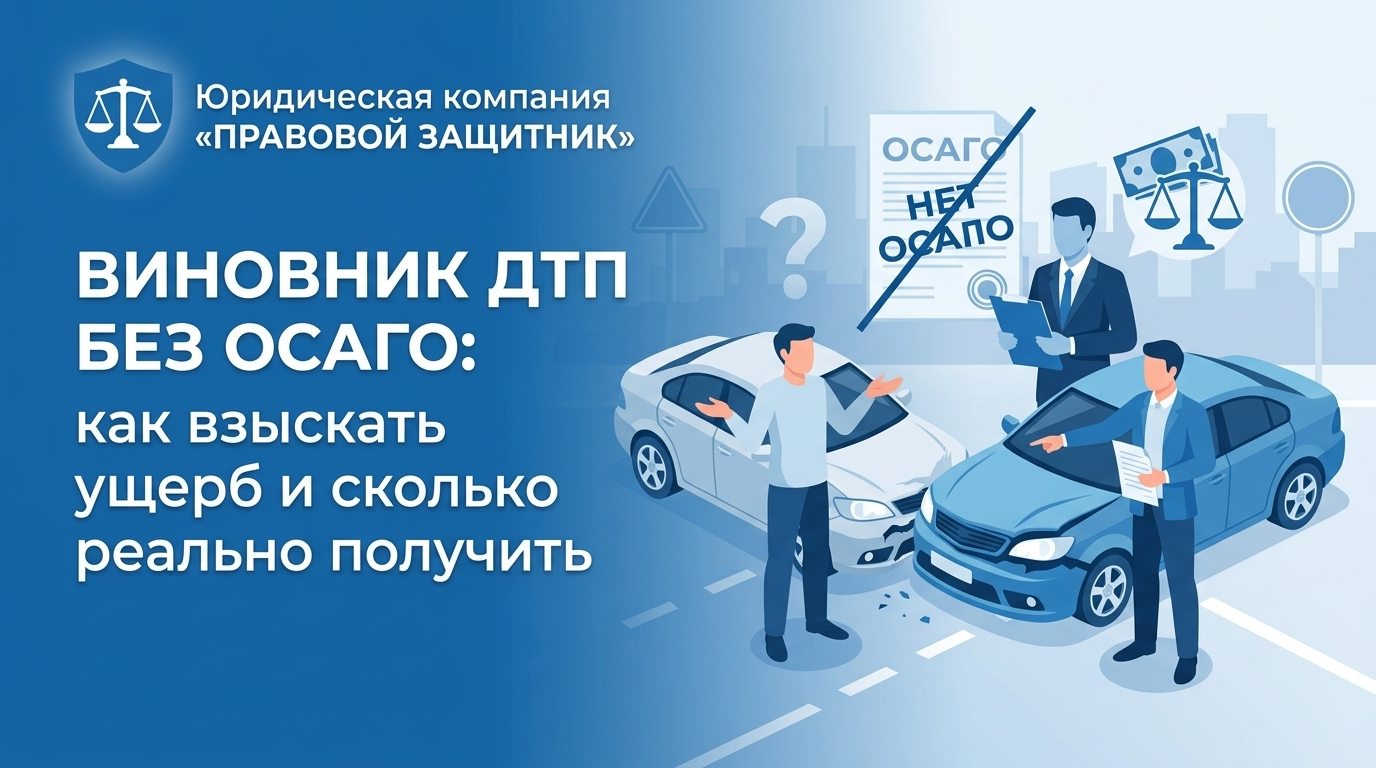 Виновник без ОСАГО, взыскать ущерб с причинителя вреда